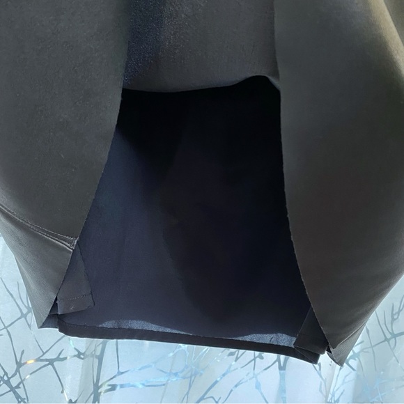 WOLFORD Black faux vegan leather high waisted a-line mini skirt - Picture 5 of 10